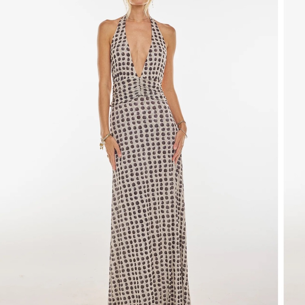 RESA Black and White Backless Maxi Dress